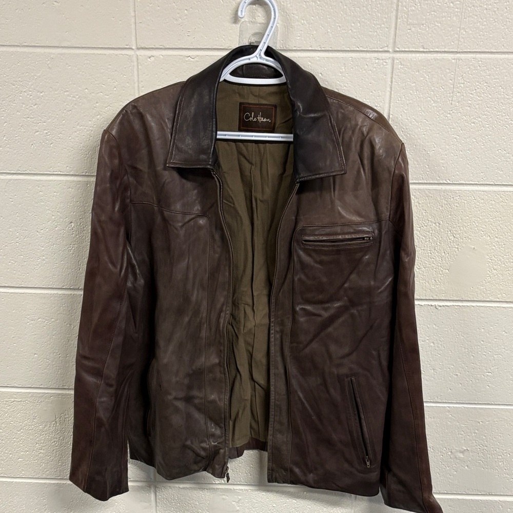 Cole Haan vintage Brown Leather Jacket-men’s